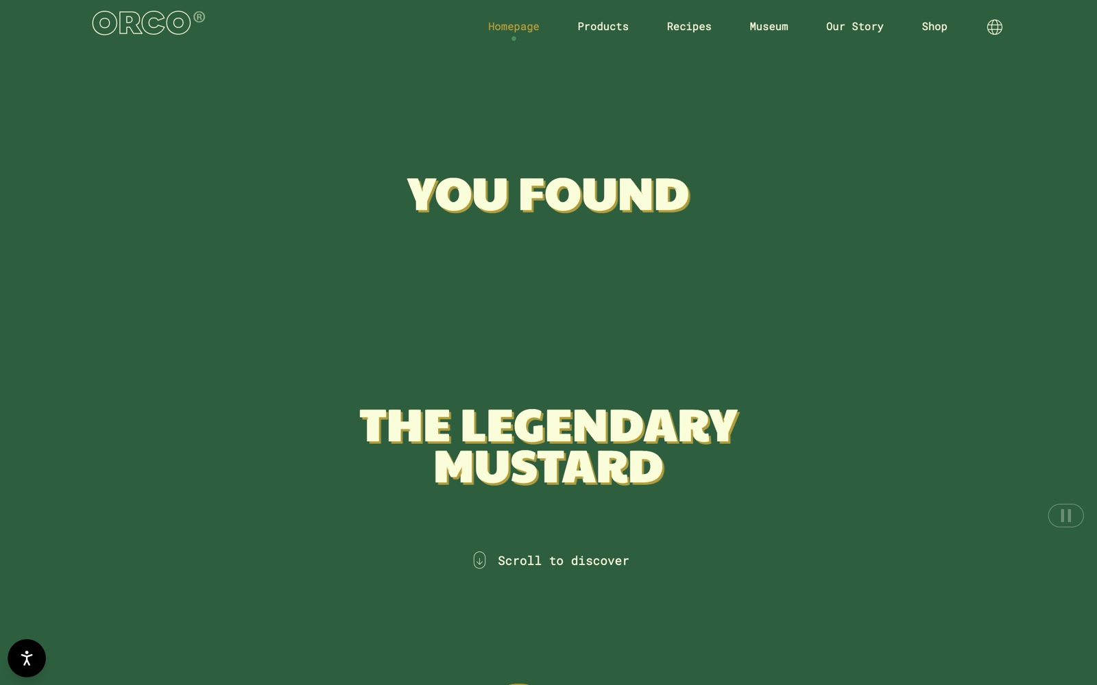 The orco.it home page: You found the legendary mustard